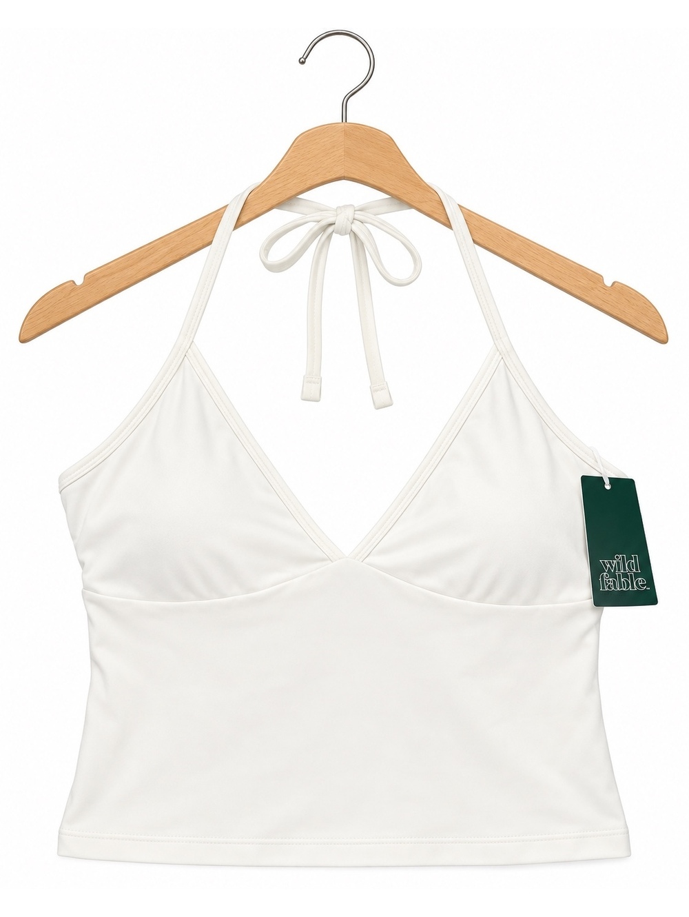 Wild Fable White Halter Crop Top size Large